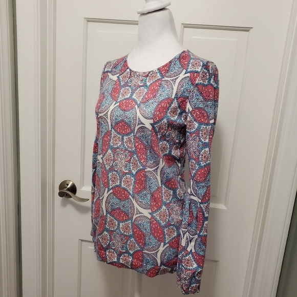 Talbots Garden Medallion Crewneck Sweater Size XS, Preppy, Colorful - Picture 5 of 9